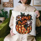 Fred HorstmanのPumpkin and Flowers for Halloween かぼちゃ と 花 ハロウィン用 クッション