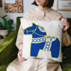 たま屋のダーラナホース　蒼 Cushion