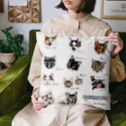 保護猫カフェ　にゃんプチーノの2023年　にゃんプチーノ　2期生　黒文字バージョン Cushion