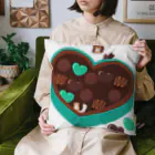 Kotetsu diary(SUZURI店)のシェルティ×チョコ(ミントカラー) Cushion