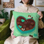 Kotetsu diary(SUZURI店)のシェルティ×チョコ(ミントカラー) Cushion