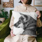 【モルモット】Mugi & Ruki【四国犬】のSHIKOKUDOG(モノクロ) Cushion