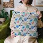 ネズミとネコとたまにウサギのグッズのそうだ山に行こう！(アウトドアグッズと青いネコ) Cushion