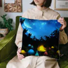 小田島灯の夜のキャンプフィールド Cushion