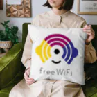 Free-WiFiのFree WiFi ロゴ グッズ（薄地） Cushion