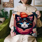 マッケンデジタルワールドの浮世絵catsパンクシティ 葛飾キャッツ斎（猫名 チャコ） クッション