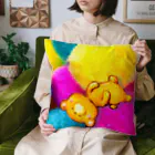 くまイラスト 春くぅのカラフルボールくま□ Cushion