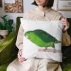 森図鑑の[森図鑑] サザナミインコ緑色 Cushion