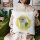 mariechan_koboの040 ウロコインコシナモン ミモザのリース Cushion