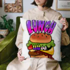 あやしいおばさん くろまめさんのランチ（チーズバーガー） Cushion