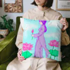 虹色猫工房(クロミツ)のアオザイの少女 Cushion