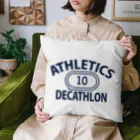 sports_tower スポーツタワーの十種競技・デカスロン・DECATHLON・じっしゅきょうぎ・二日間・10種・男子・女子・かっこいい・かわいい・選手・陸上部員・トレーニング・混成競技・確実・有望・応援・タイム・得点・入賞・実力 クッション