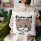 チャリティーグッズ-犬専門デザインのチワワ-チョコタン「I♡CHIHUAHUA」 Cushion