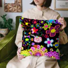 カエルモチーフオリジナル制作専門店の夏に咲く花満開 Cushion