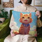 ネオン街/Neon Streetの魔法猫TIYCHA Cushion