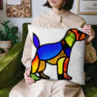 VERITIST (ヴェリティストSUZURI店)のステンドグラス風の犬 Cushion