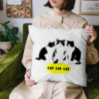 小鳥と映画館のハチワレーズ　猫　黄色ロゴ Cushion