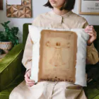 アニマル四字熟語の『ウィトルウィウス的人体図』絵画アートシリーズ クッション