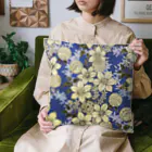 ペン画雑貨 一辺一辺の月夜色のクレマチス Cushion