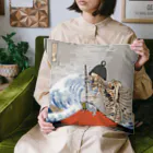 サウナの洋服屋さんの赤富士蒸気浴　熱風爽快 Cushion