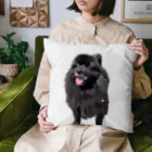 kanakoto24の黒ポメのフクちゃん Cushion