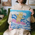 Aki Sekaiの世界のうさ太サーフィン Cushion