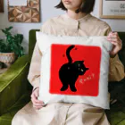 afro-catの黒猫うめちゃん Cushion