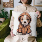 Vasetti_pressのパーカーを着ているピットブル Cushion