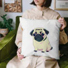 Aeglifeの愛らしいパグ君 Cushion