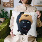 ソヒのショップの帽子を被った黒猫 Cushion