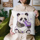 愛を届けるパンダの愛を送る紫パンダ Cushion