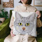 れいにゃん堂&れいにゃあ～と😺のチョークアートのキジトラ猫😸 Cushion