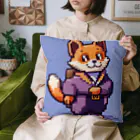 街の雑貨屋さんのかわいいたぬきのドット絵グッズ Cushion