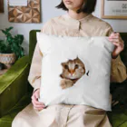 ただの猫好きのWhite Free Cute Funny Cat T-shirt Cushion