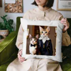 catgoodsの猫の貴族 2人連れ Cushion