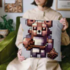 ゆうぴっく・NFTキャラクターグッズのドット絵ー動物戦士メカニック小熊 Cushion