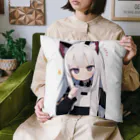 ケモ耳美少女キツネちゃん（AIart）のキュート＆ワイルドな髪の女の子 Cushion