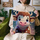 〇〇アートワークスのウシ君 Cushion