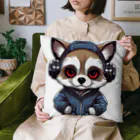 Vasetti_pressのヘッドホンをかけているタヌキ Cushion