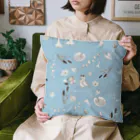 草原で走りたいのカレイ子さんとお花(ブルー) Cushion