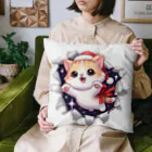 飛び出す！アニマルショップの飛び出す猫クリスマスver Cushion