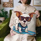 With-a-smileのサーフィン犬 Cushion