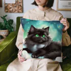 yoiyononakaの雲の上の黒猫02 Cushion