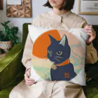 BATKEI ARTの陽と水と黒猫 Cushion