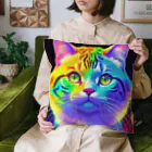 629_CAT_ARTのカラフルサイバーキャット vol3 Cushion