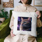 ZZRR12の「星の囁き - 宇宙への猫の眺め」 Cushion