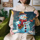 のんびりアート工房の雪だるまアーティスト Cushion