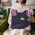 73GTCのかっこいい黒猫3 Cushion