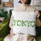 junichi-goodsのバルーン文字「TOKYO」（緑色系） Cushion