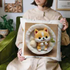 dcgnori／ワンコ画像のおむすび三角顔のしばちゃんワンプレート Cushion